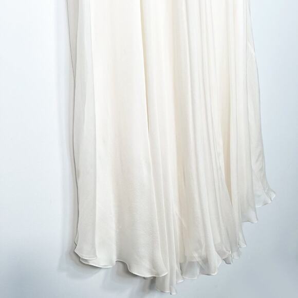 Carmen Marc Valvo Silk Organza Ivory Beaded Strapless Gown Long Dress NWT - Picture 10 of 15